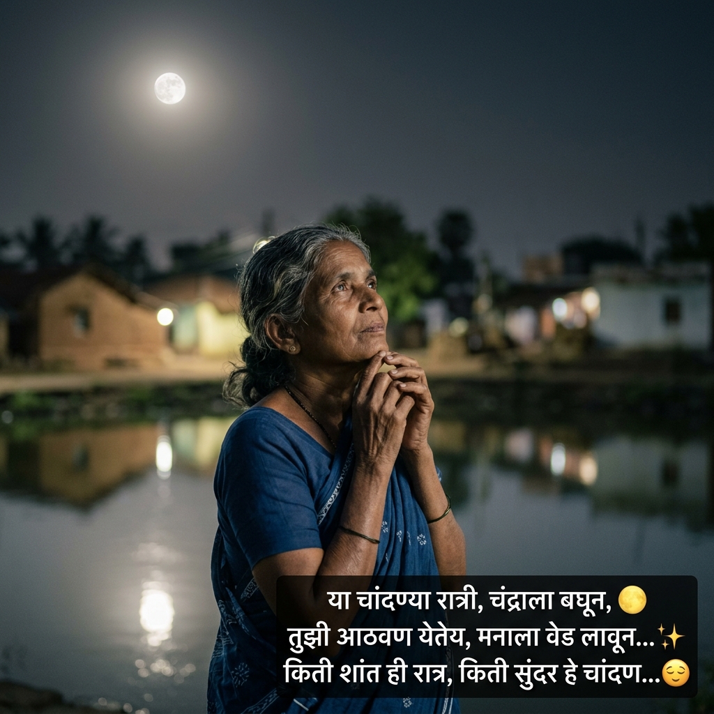 Moon Shayari in Marathi