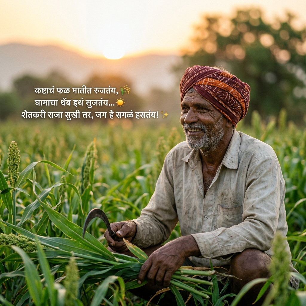Shetkari Shayari in Marathi