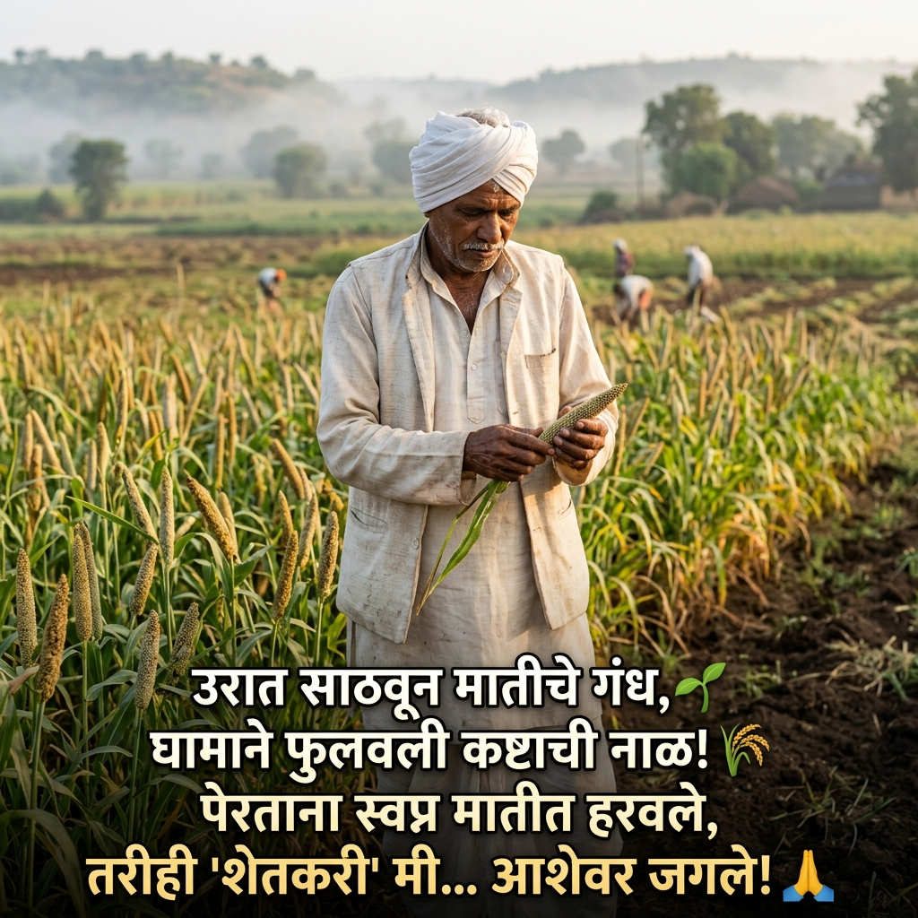 Shetkari Shayari in Marathi